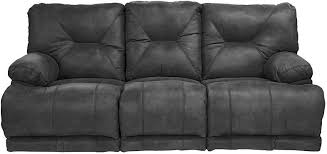 Voyager Slate Reclining Sofa With 3