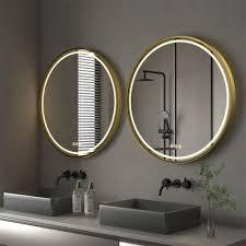 large round led bathroom mirror light