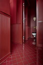 wine red terracotta restrooms from