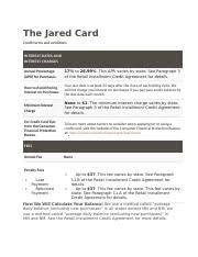 For maintenance purposes, the website will be unavailable from 9:00pm until 12:00am (pacific time) on thursday, january 22, 2015. Aaa Docx The Jared Card Credit Terms And Conditions Interest Rates And Interest Charges Annual Percentage Apr For Purchases 17 To 26 99 This Apr Course Hero