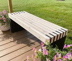 Modern Slat Bench Free Woodworking