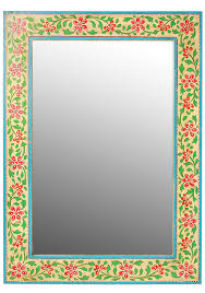 hand painted wooden wall mirror 40 x