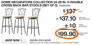 Click through to see home decorators collection's current promo codes, coupons, discounts, and special offers. Bar Stools Set Of 3 Home Depot Deal Of The Day 99 90 And Coupon Code Saving The Family Money