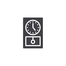 Old Clock Vector Icon Filled Flat Sign