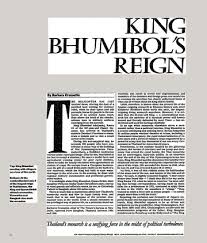 KING BHUMIBOL'S REIGN - The New York Times