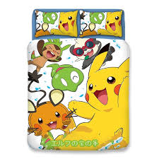 kawaii cartoon pokemon pikachu bedding