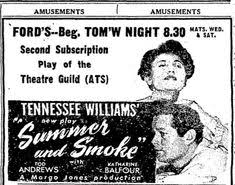 Resultado de imagen de Summer and Smoke 1949