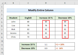 apply percene formula in excel