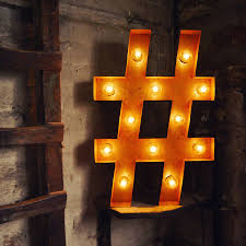 Vintage Hashtag Light Light Letters Light Bulb Letters