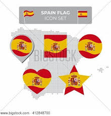 Flag circle clipart & graphic design of free images. Spain Flag Icons Set Vector Photo Free Trial Bigstock