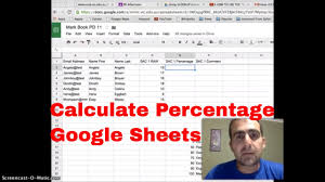calculating percene in google sheets