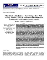 Pdf The Relationship Between Waist Height Ratio With