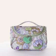 blooming flower cosmetic pouch mint