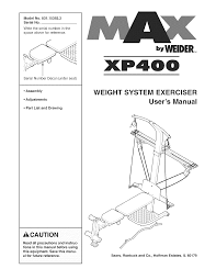 Weider 831153922 User Manual Max By Xp400 Manuals And Guides