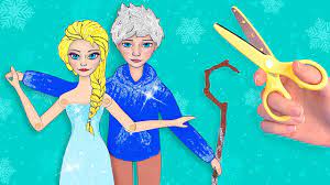 15 Đồ Thủ Công Cho Búp Bê Giấy Nữ Hoàng Băng Giá Chuyện Tình Elsa Và Jack  Frost - YouTube