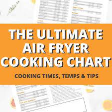 air fryer cooking chart free printable