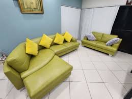 green leather sofa sofas gumtree