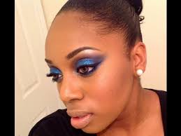 prom makeup tutorial glitter blue