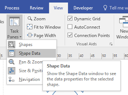 how to add view data in ms visio shapes