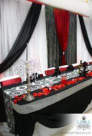 damask wedding decor black red wedding