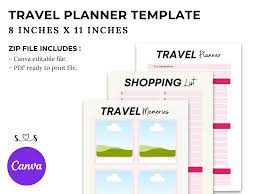 travel planner template design graphic