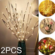 Đèn LED 20 bóng dùng pin thiết kế nhánh cây cho trang trí nhà cửa chính hãng