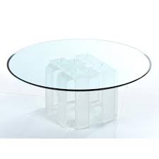 I love the airiness this coffee table lends to a small space! Cascading Leg Frosted Lucite Acrylic Coffee Table With Round Glass Top At 1stdibs