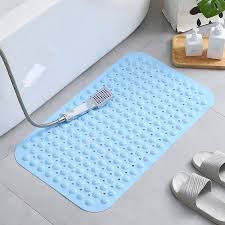 blue pvc bathroom foot mat mat size