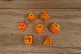 From the classical pacman to the most played games: Dragon Ball Z Hand Painted Polyhedral Dice Set Aroc Gaming