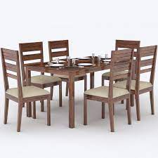 Strong black steel frame with stock legs enable you a long. Luna Solid Wood 6 Seater Dining Table Set Decornation