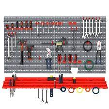 Red Plastic Wall Mount Tool Organizer