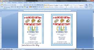 party invitations in microsoft word