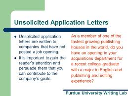 Solicited And Unsolicited Application Letter Definition