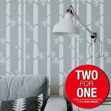 bamboo forest large wall stencil modern