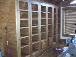 hand made built in bookcases with two