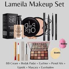 set make up makeup lameila palet paket