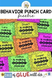 behavior punch cards for clroom
