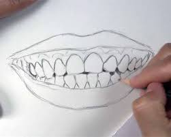 how to sketch lips and teeth better