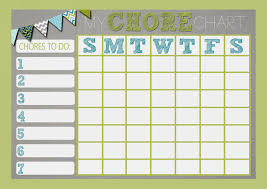 Weekly Chore Rota Task Reward Chart Green And Grey