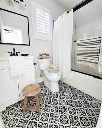 white mosaic tile bathroom floor