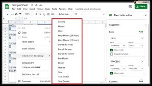 how to group by date in google sheets