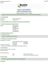 safety data sheet bostik aquagrip pdf