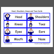 22 head shoulders knees and toes red mouth brown nose. Head Shoulders Knees And Toes Cards