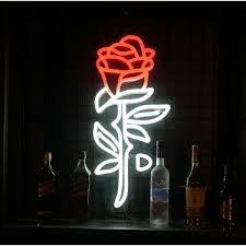 The Rose Neon Wall Art White Red