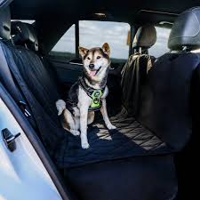 Barksbar Luxury Pet Car Seat Cover With Seat Anchors For Cars Trucks And Suvs Black Waterproof Nonslip Backing