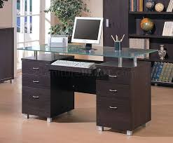 Glass Top Office Desk Luxury Living