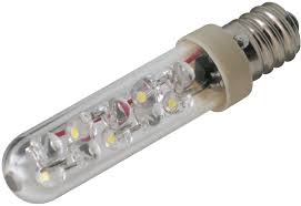 The u.s r20 light bulb is 20/8 inches or 2.5 inches in diameter. Led Tube Light Bulb T4 Size E12 Candelabra Base Only 0 9 Watts Replaces 7w To 10w Incandescent 120vac Ledtronics 5471