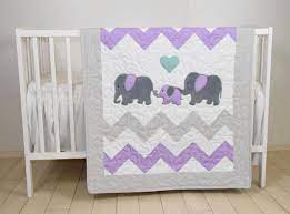 baby quilt chevron gray purple toddler