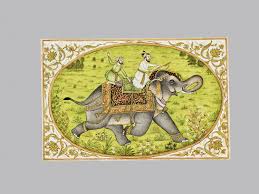 Lot 1223 - AN INDIAN IVORY 'MAHARAJA RIDING AN