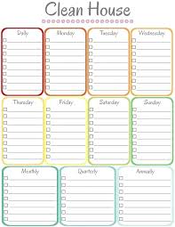 Weekly House Cleaning Schedule Archiscale Info